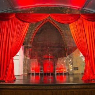 Red Curtains on the '1871' Berkeley Churh